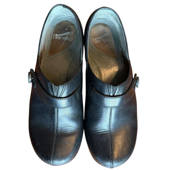 Dansko Women's Black Leather Solstice Clog Comfort Slip On - Size 39 - Picture 4 of 9